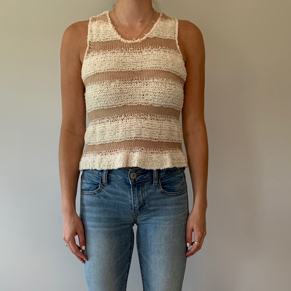 Striped layered sweater tank top